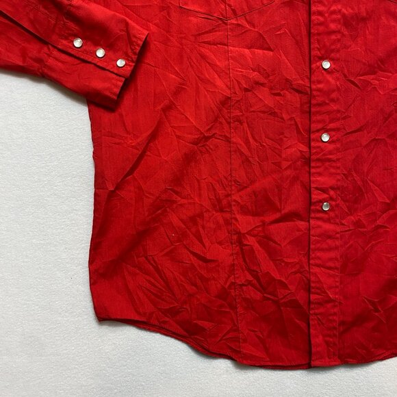 Vintage Ranchwear Pearl Snap Shirt Men's 16.5 /35 Red Long Sleeve Button Up - Picture 6 of 12